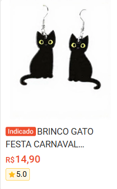 Brinco Gato Preto 3D